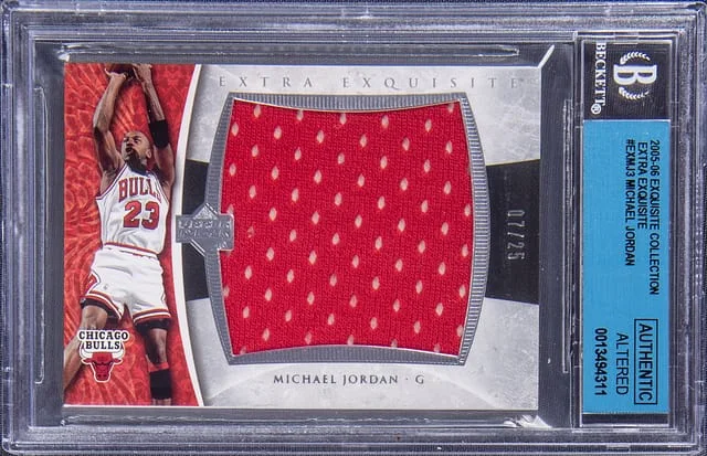 2005-06 UD Exquisite Collection Extra Exquisite Jersey Michael Jordan #EX-MJ3 card image