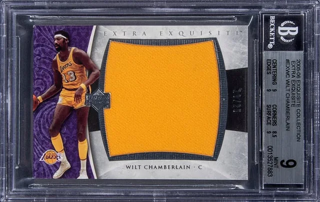 2005-06 UD Exquisite Collection Extra Exquisite Jersey Wilt Chamberlain Dual #EX-WC card image