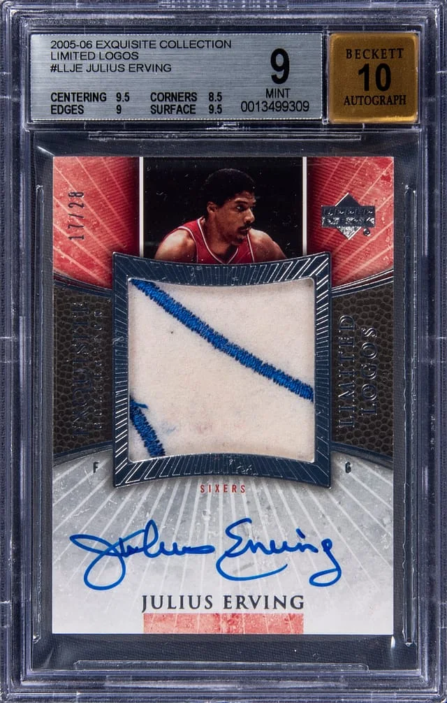 2005-06 UD Exquisite Collection Limited Logos Julius Erving #LL-JE card image