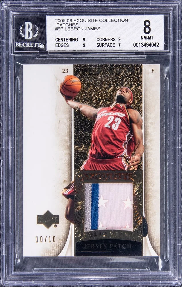 2005-06 UD Exquisite Collection Patch Parallel LeBron James #6-P card image
