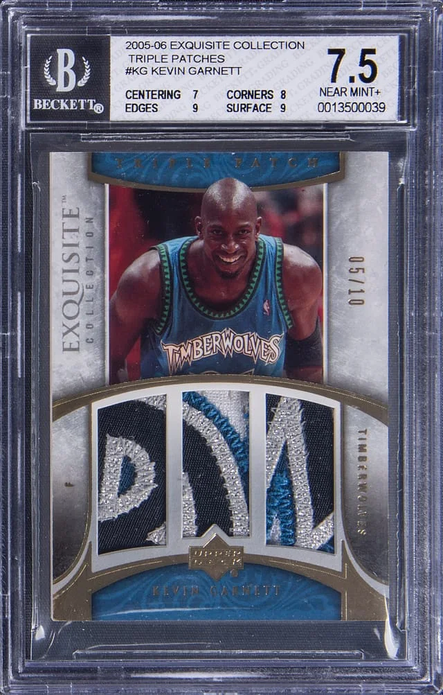 2005-06 UD Exquisite Collection Triple Patch Kevin Garnett Triple #E3P-KG card image