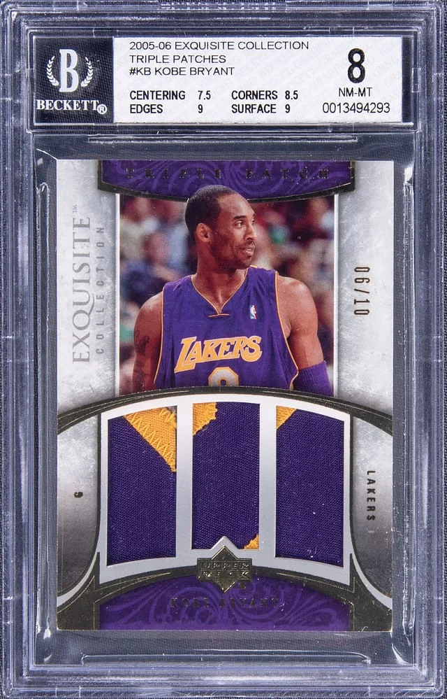 2005-06 UD Exquisite Collection Triple Patch Kobe Bryant Triple #E3P-KB card image