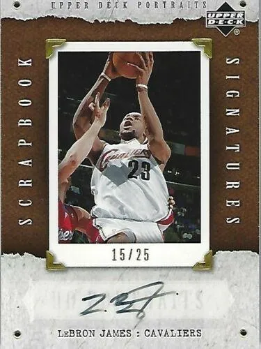 2005-06 UD Portraits Lebron James Scrapbook Signatures #SB-LJ card image