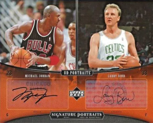 2005-06 UD Portraits Michael Jordan Signature Portraits 8x10 Dual #DSP-3 card image