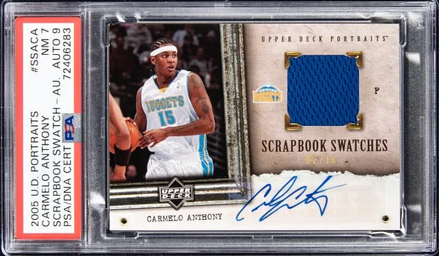 2005-06 Upper Deck Carmelo Anthony Portraits Scrapbook Swatches Autograph #SSA-CA card image
