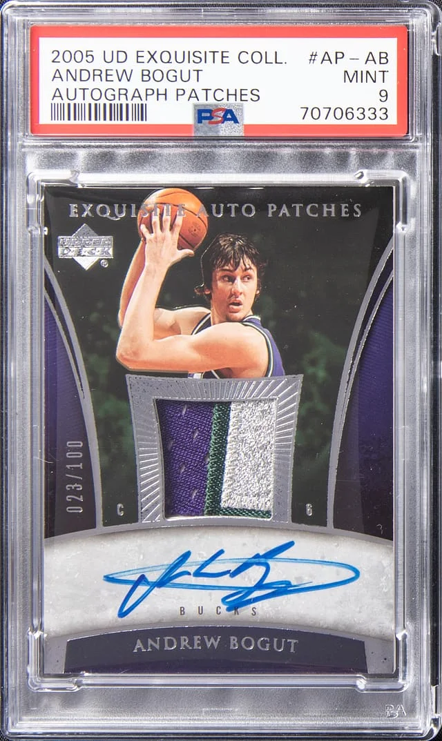 2005-06 Upper Deck Exquisite Collection Andrew Bogut Signed Patch Card #AP-AB card image