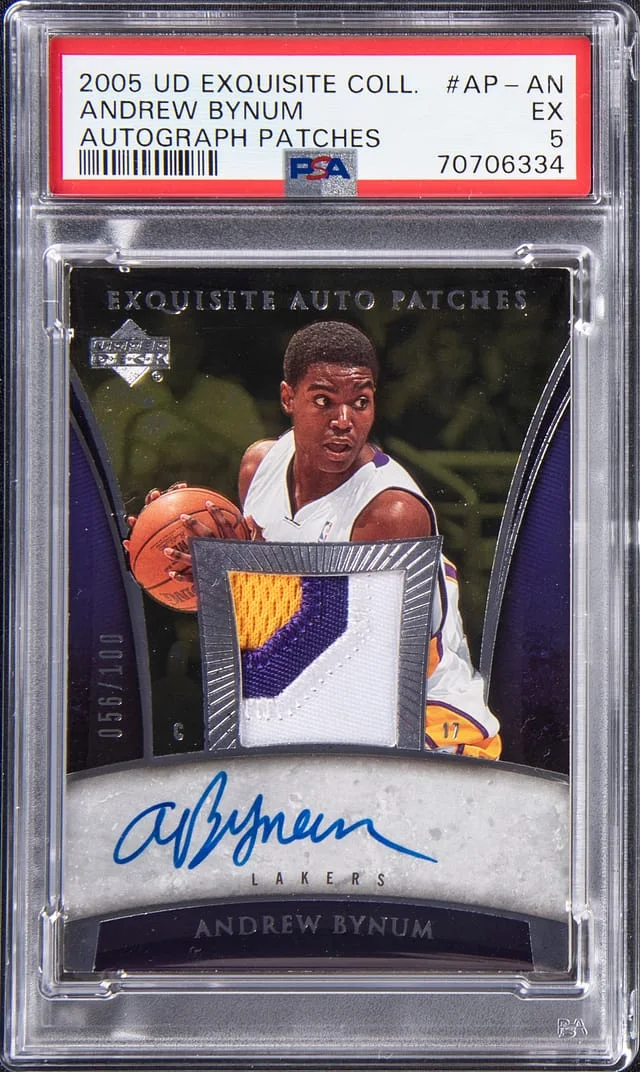 2005-06 Upper Deck Exquisite Collection Andrew Bynum #AP-AB card image