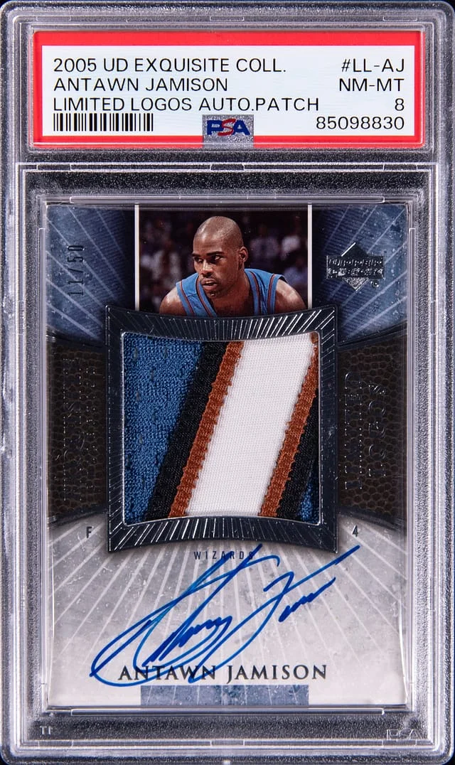 2005-06 Upper Deck Exquisite Collection Antawn Jamison Limited Logos Autograph Patch #LL-AJ card image