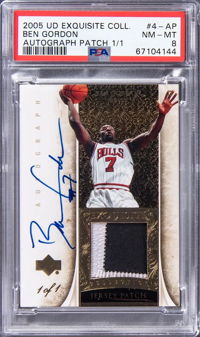 2005-06 Upper Deck Exquisite Collection Ben Gordon Autograph Patch #4-AP card image