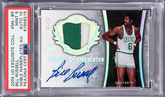 2005-06 Upper Deck Exquisite Collection Bill Russell Noble Nameplates Autograph #NN-BR card image