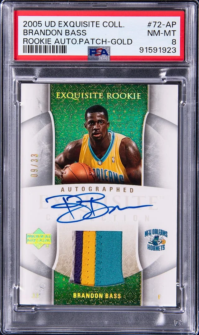 2005-06 Upper Deck Exquisite Collection Brandon Bass Autograph Patch Gold #72-AP card image