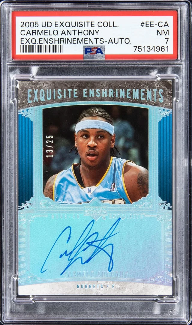 2005-06 Upper Deck Exquisite Collection Carmelo Anthony Exquisite Enshrinements Autograph #EE-CA card image