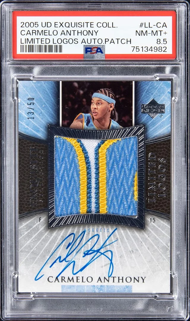 2005-06 Upper Deck Exquisite Collection Carmelo Anthony Limited Logos Autograph Patch #LL-CA card image