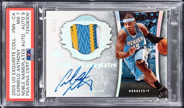 2005-06 Upper Deck Exquisite Collection Carmelo Anthony Noble Nameplates Autograph #NN-CA card image