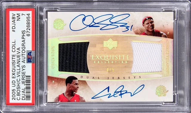 2005-06 Upper Deck Exquisite Collection Charlie Villanueva, Chris Bosh Dual Jerseys Autograph #DJA-BV card image