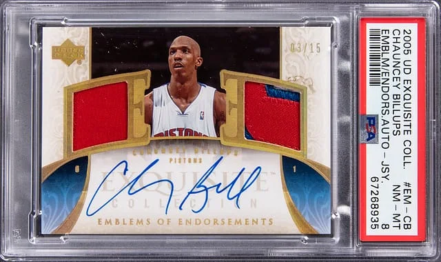 2005-06 Upper Deck Exquisite Collection Chauncey Billups Emblems of Endorsements Autograph Jersey #EM-CB card image