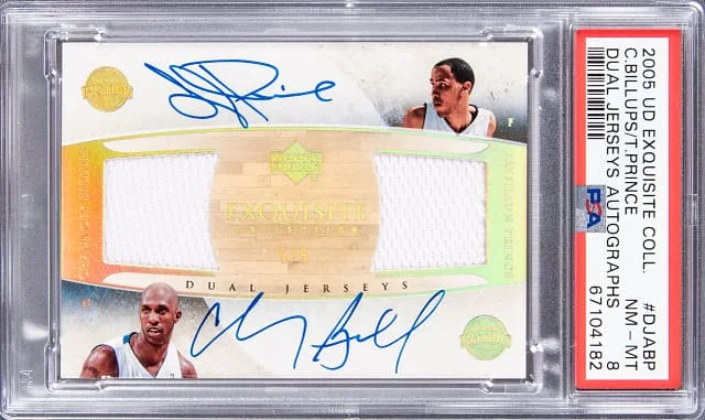 2005-06 Upper Deck Exquisite Collection Chauncey Billups, Tayshaun Prince Dual Jerseys Autograph #DJA-BP card image