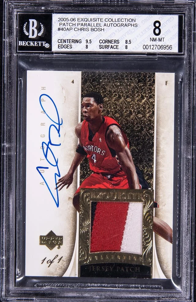 2005-06 Upper Deck Exquisite Collection Chris Bosh Patch Parallel Autographs #40-AP card image