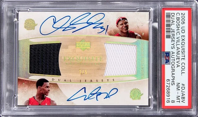 2005-06 Upper Deck Exquisite Collection Chris Bosh, Charlie Villanueva Dual Jerseys Autograph #DJA-BV card image