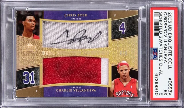 2005-06 Upper Deck Exquisite Collection Chris Bosh, Charlie Villanueva Dual Scripted Swatches Dual #DSS-BV card image
