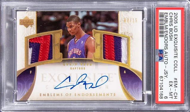 2005-06 Upper Deck Exquisite Collection Chris Bosh Emblem of Endorsements Autograph Jersey #EM-CH card image