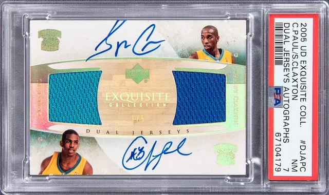 2005-06 Upper Deck Exquisite Collection Chris Paul, Speedy Claxton Dual Dual Jersey Autograph #DJA-PC card image