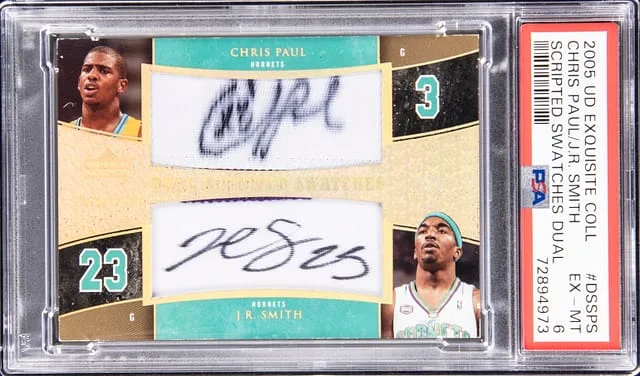 2005-06 Upper Deck Exquisite Collection Chris Paul/J.R. Smith Scripted Swatches Dual #DSS-PS card image