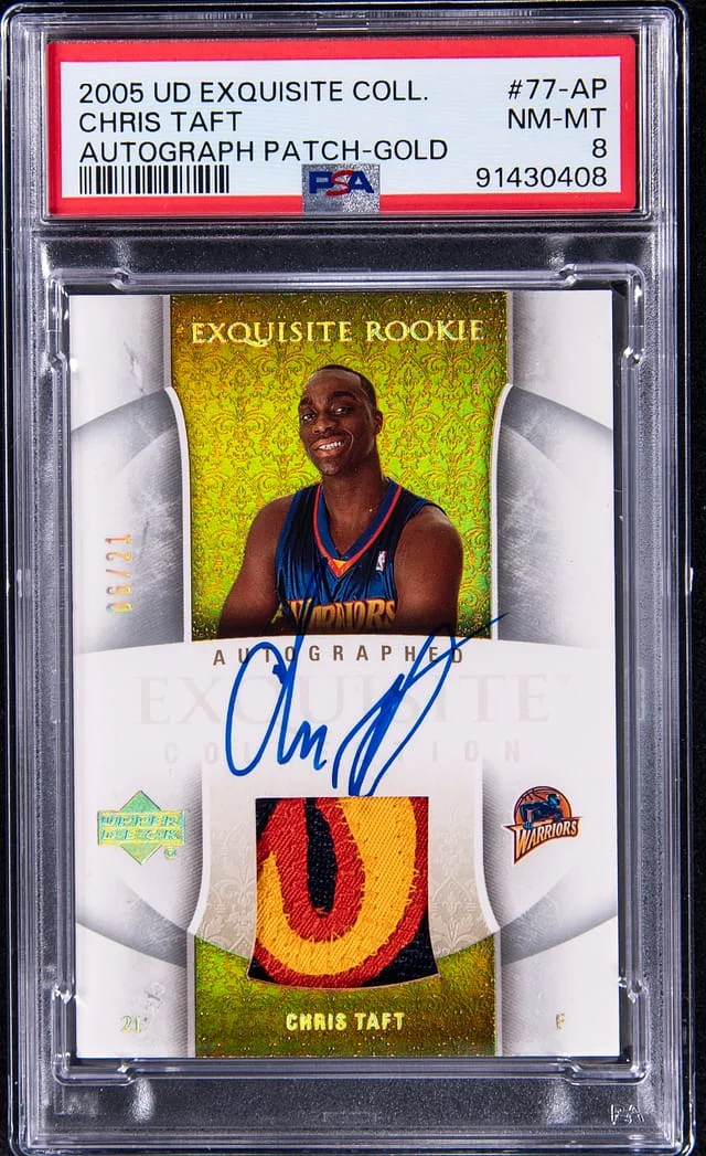 2005-06 Upper Deck Exquisite Collection Chris Taft Autograph Patch Gold #77-AP card image