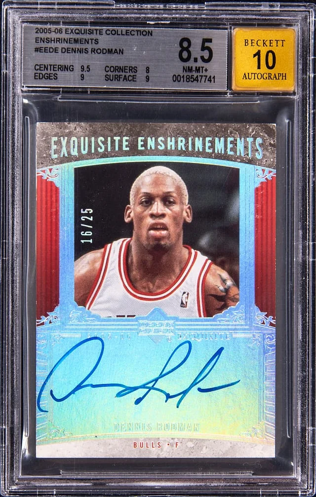 2005-06 Upper Deck Exquisite Collection Dennis Rodman Enshrinements #EE-DE card image
