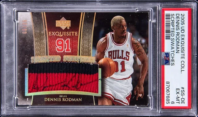 2005-06 Upper Deck Exquisite Collection Dennis Rodman Scripted Swatches #SS-DE card image