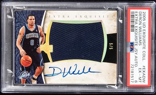 2005-06 Upper Deck Exquisite Collection Deron Williams Extra Exquisite Jersey Autograph #EXADW card image