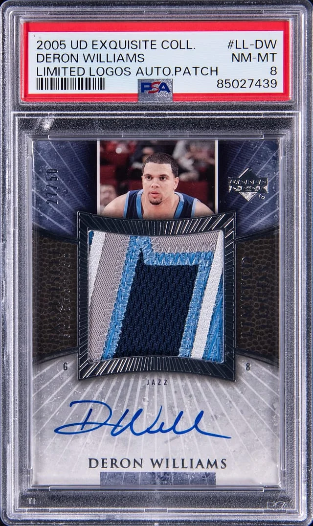 2005-06 Upper Deck Exquisite Collection Deron Williams Limited Logos Autograph Patch #LL-DW card image