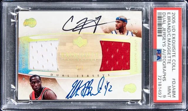 2005-06 Upper Deck Exquisite Collection Elton Brand, Corey Maggette Dual Dual Jerseys Autographs #DJABM card image