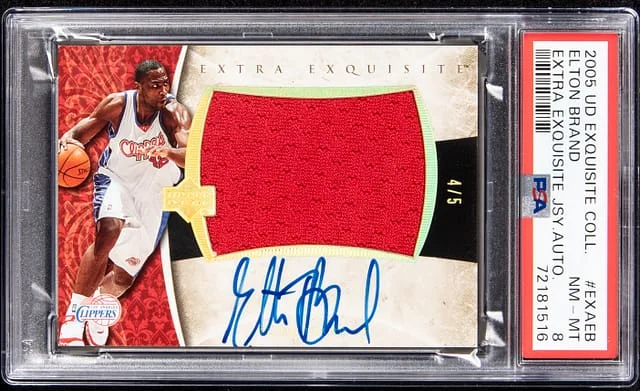 2005-06 Upper Deck Exquisite Collection Elton Brand Extra Exquisite Jersey Autograph #EXAEB card image