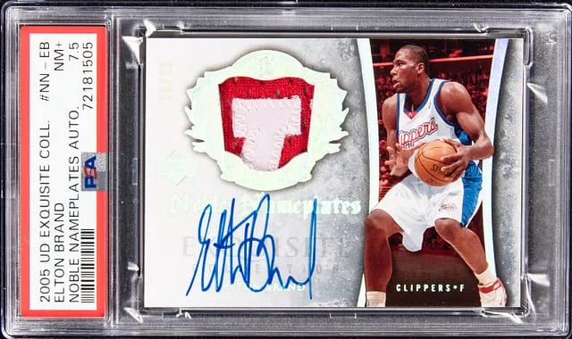 2005-06 Upper Deck Exquisite Collection Elton Brand Noble Nameplates Autograph #NN-EB card image
