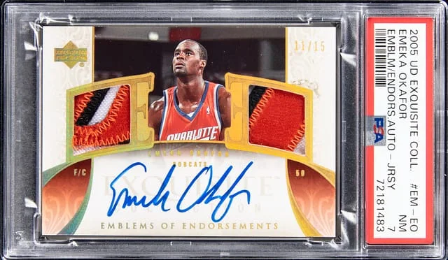 2005-06 Upper Deck Exquisite Collection Emeka Okafor Emblems of Endorsements #EM-EO card image