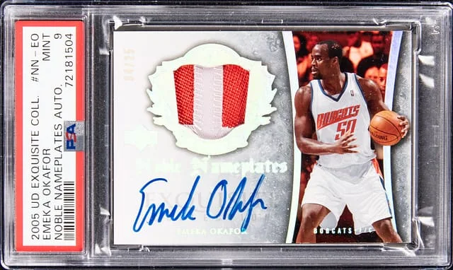 2005-06 Upper Deck Exquisite Collection Emeka Okafor Noble Nameplates Autograph #NN-EO card image