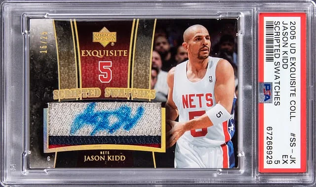 2005-06 Upper Deck Exquisite Collection Jason Kidd Scripted Swatches #SS-JK card image