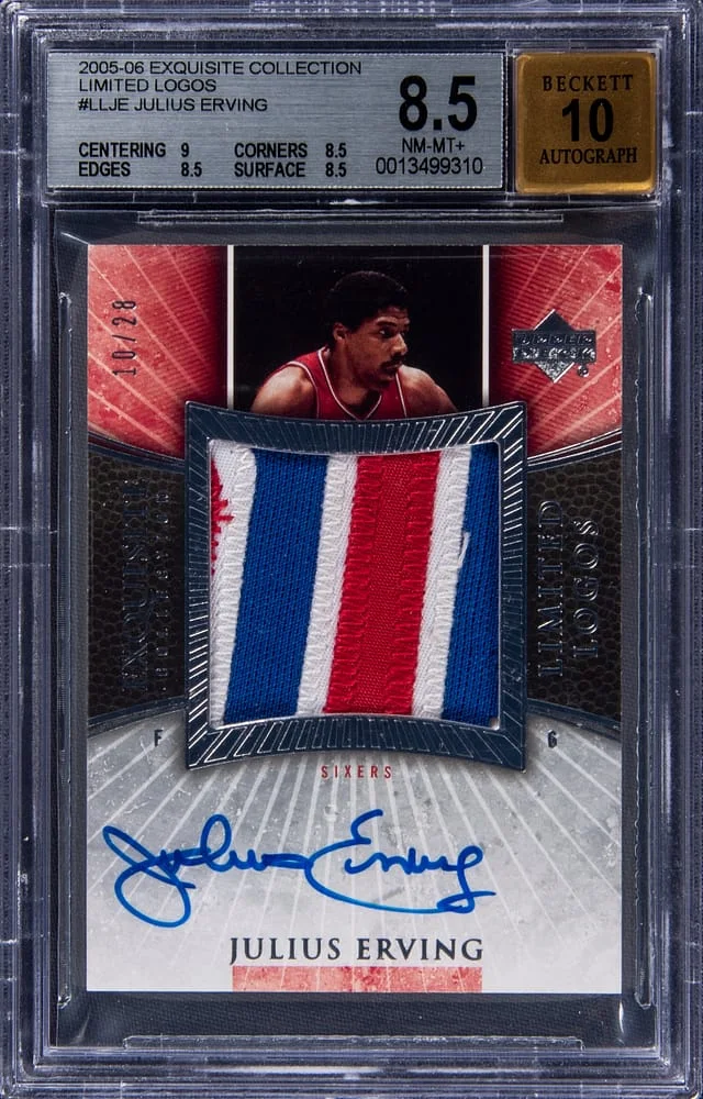 2005-06 Upper Deck Exquisite Collection Julius Erving Limited Logos #LL-JE card image