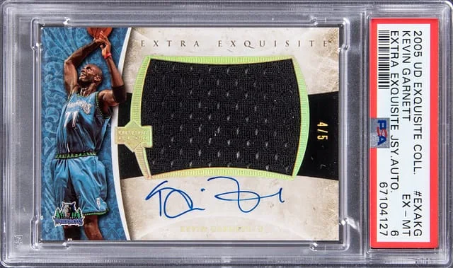 2005-06 Upper Deck Exquisite Collection Kevin Garnett Extra Exquisite Jersey Autograph #EXA-KG card image