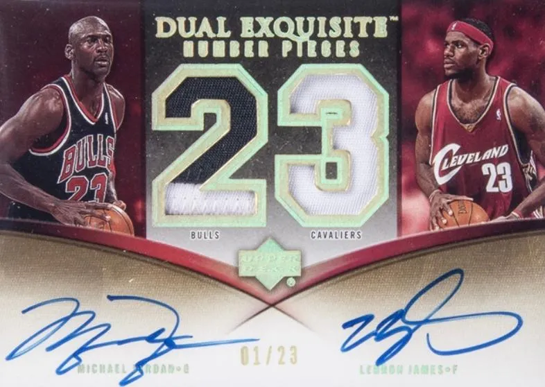 2005-06 Upper Deck Exquisite Collection Lebron James Numbers Dual #DN-JJ card image