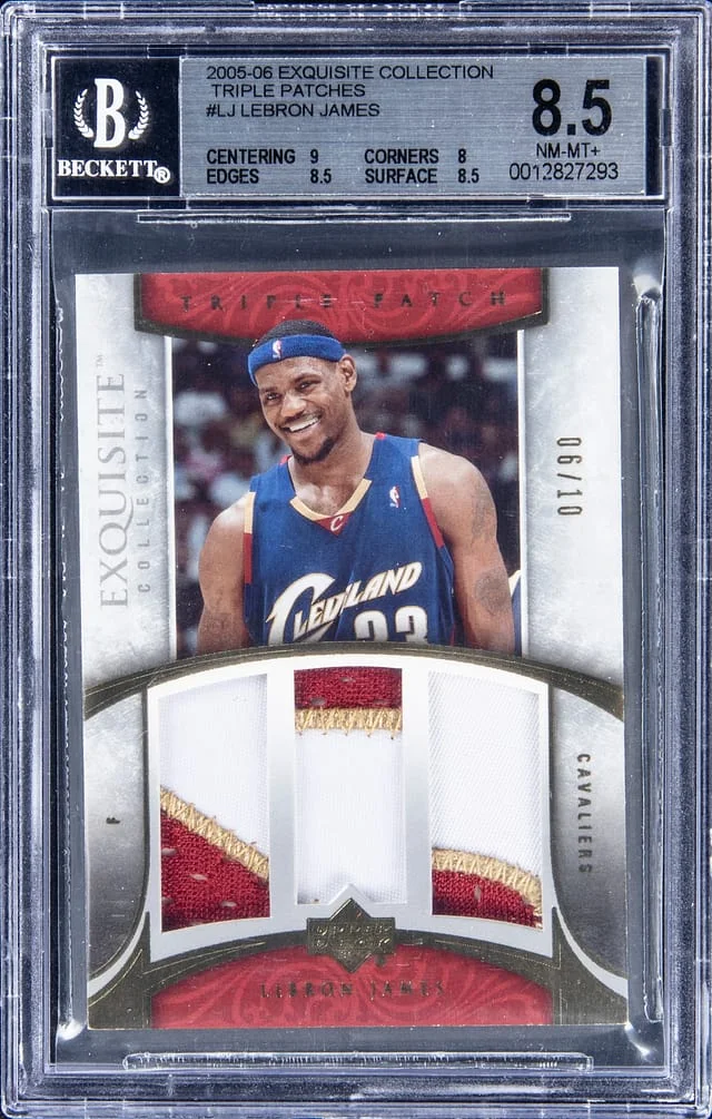 2005-06 Upper Deck Exquisite Collection LeBron James Triple Patches #E3P-LJ card image