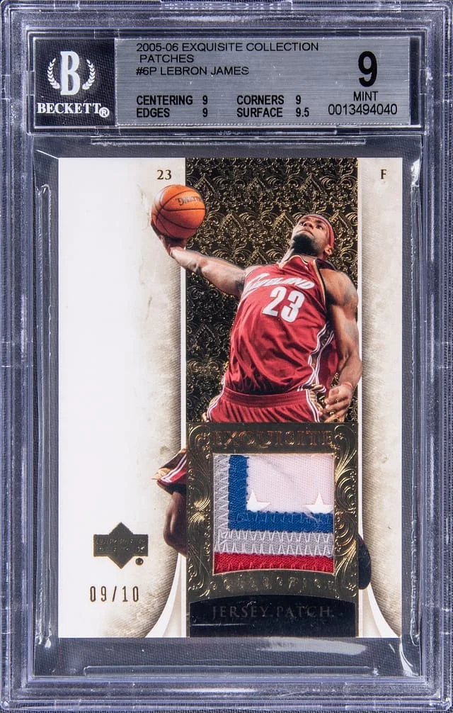 2005-06 Upper Deck Exquisite Collection LeBron James Game-Used Patches #6-P card image