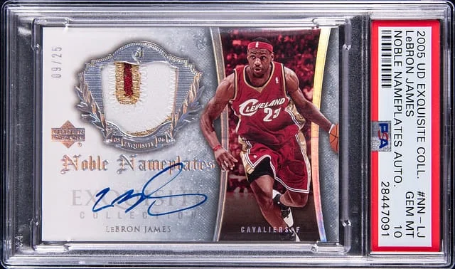 2005-06 Upper Deck Exquisite Collection LeBron James Noble Nameplates Autograph #NN-LJ card image
