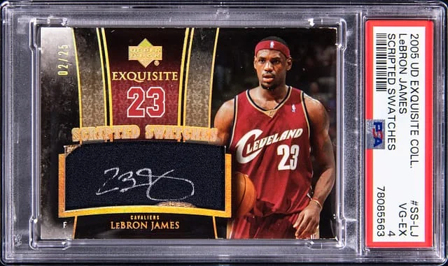 2005-06 Upper Deck Exquisite Collection LeBron James Scripted Swatches #SS-LJ card image