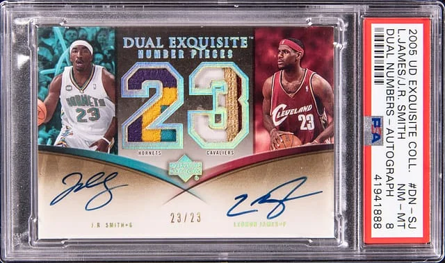 2005-06 Upper Deck Exquisite Collection LeBron James/J.R. Smith Dual Numbers Autographs #DN-SJ card image