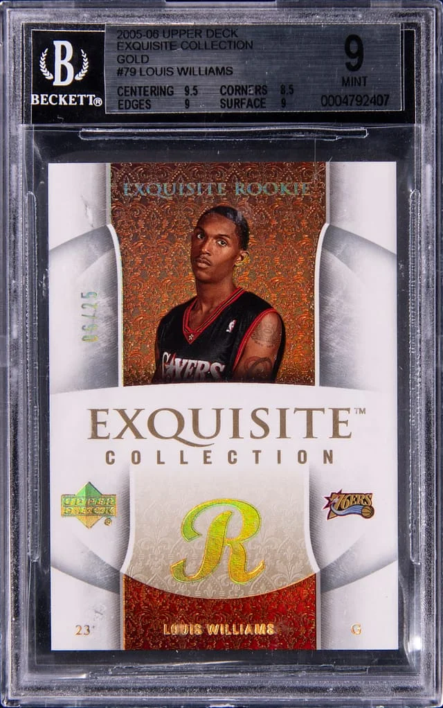 2005-06 Upper Deck Exquisite Collection Louis Williams Gold #79 card image