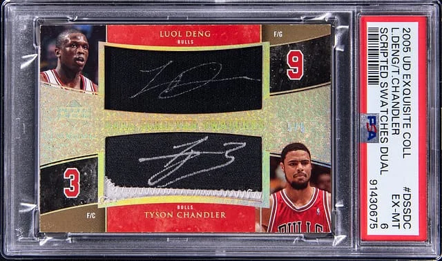 2005-06 Upper Deck Exquisite Collection Luol Deng/Tyson Chandler Dual Scripted Swatches #DSS-DC card image