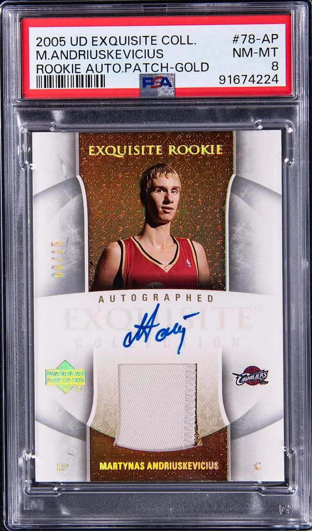 2005-06 Upper Deck Exquisite Collection Martynas Andriuskevicius Autograph Patch #73-AP card image