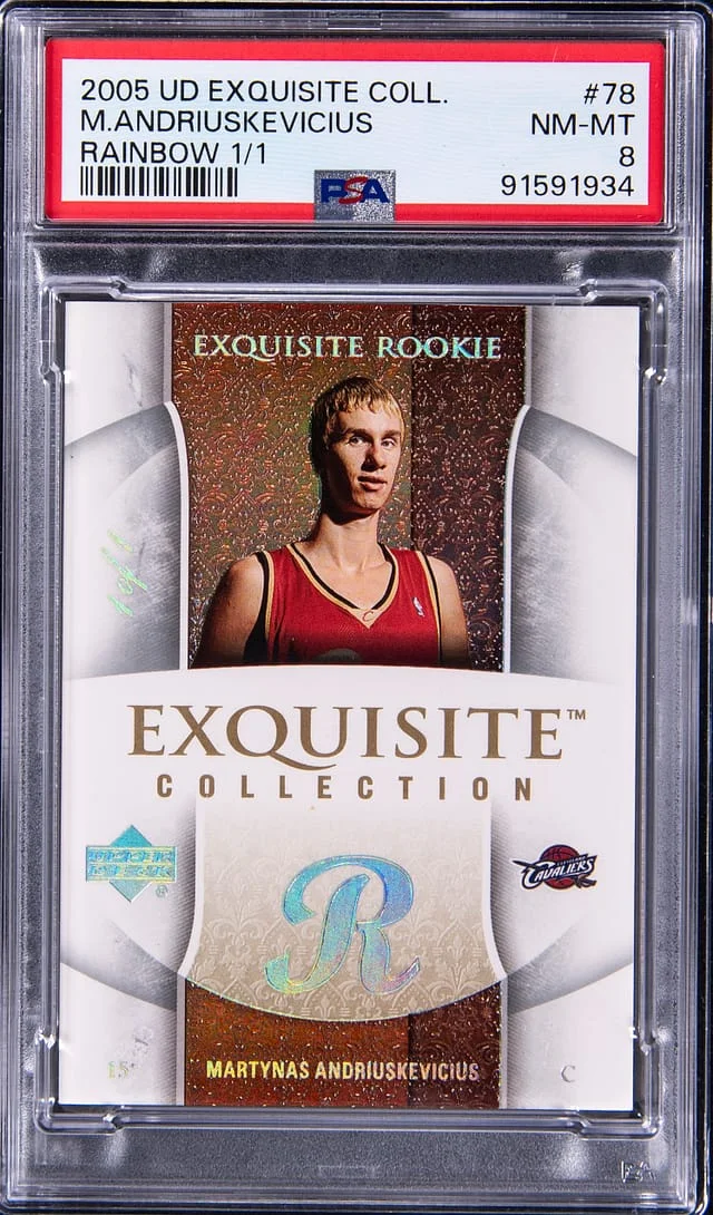 2005-06 Upper Deck Exquisite Collection Martynas Andriuskevicius Rainbow #78 card image